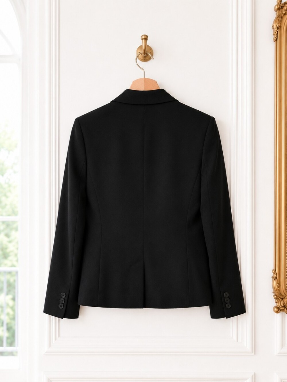 Nine West Black One Button Blazer Size 10 Tailored Career Office Jacket Classic - Picture 6 of 8